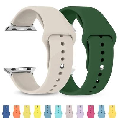 Силиконовый ремешок для Apple Watch, ремешок 44 мм, 45 мм, 40 мм, 41 мм, 42-38 мм, 45 мм, спортивный браслет iwatch series 8, 7, 6, 5, 4, 3 SE 9 Ultra 2, 49 мм