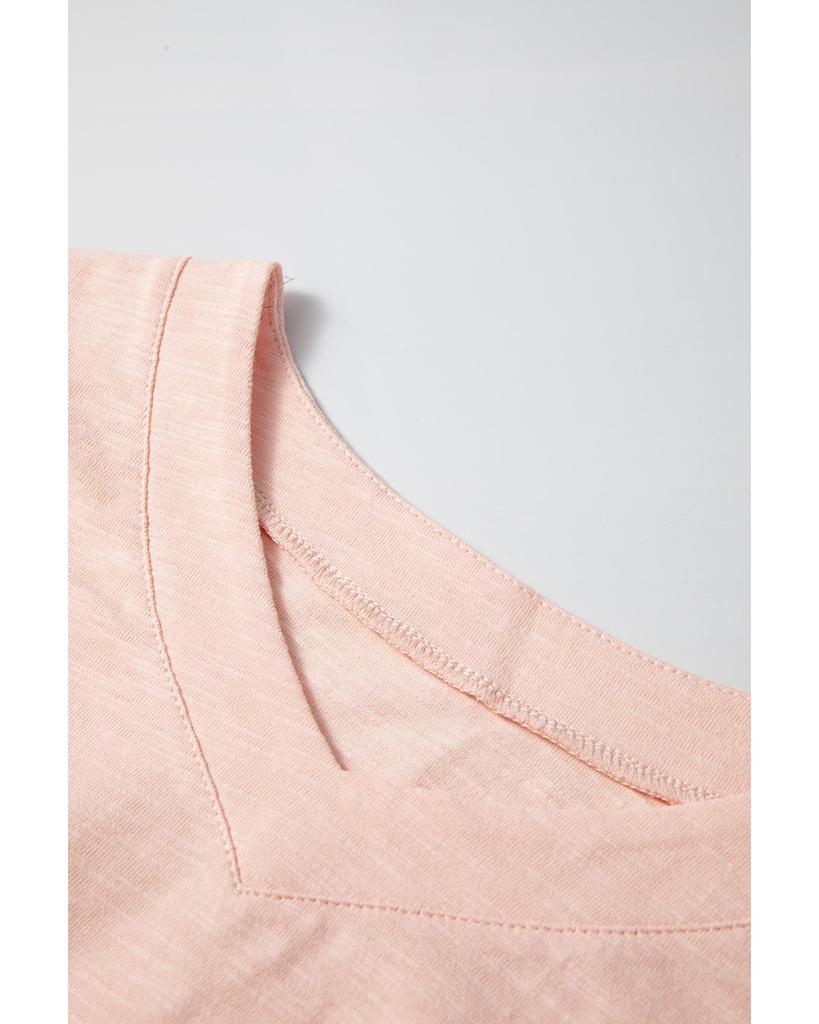 Azura Exchange Розовый цветочный пэчворк с открытым швом, свободный топ с высоким и низким вырезом