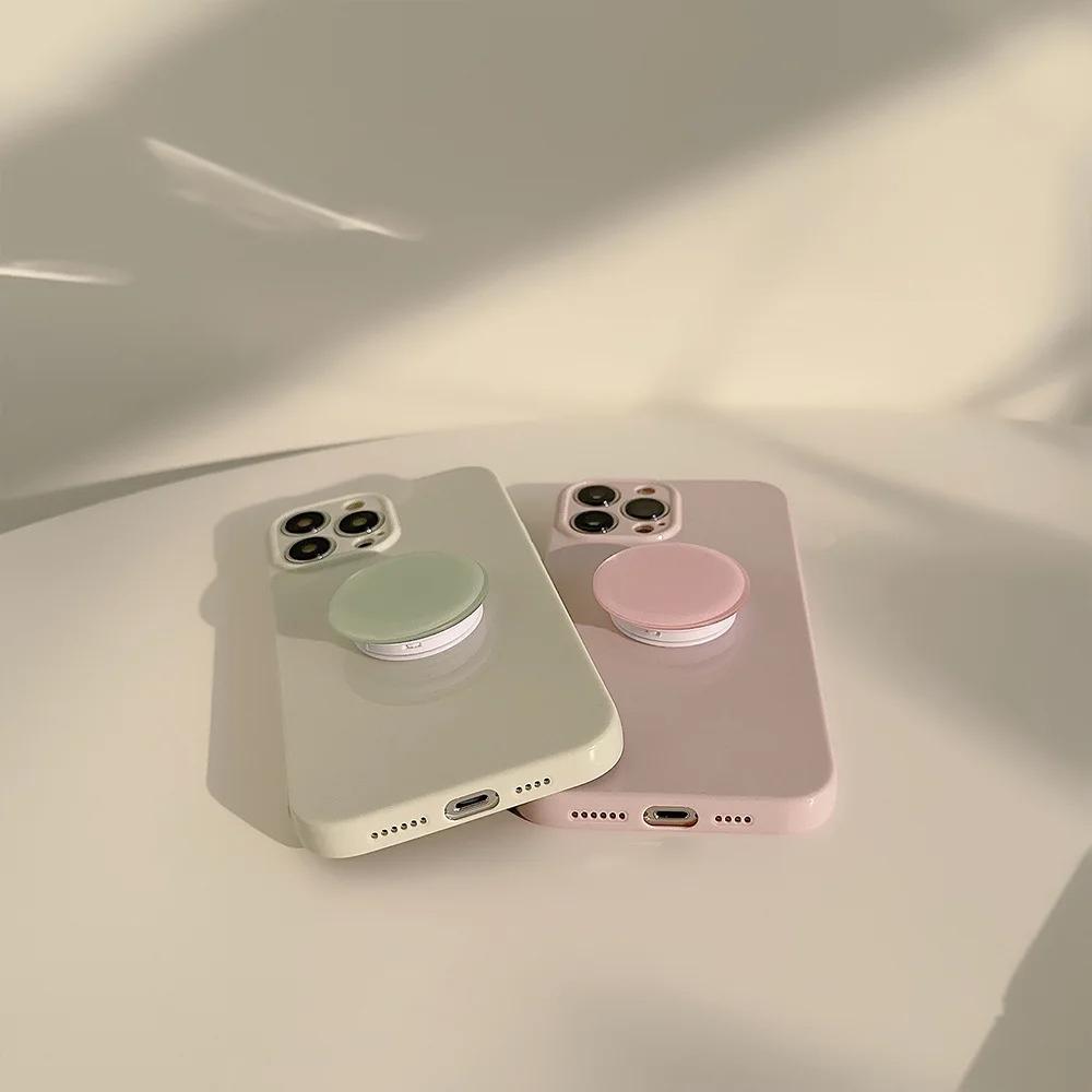 Чехол с держателем, противоударный, цвет конфетти, для iPhone 16 15 14 13 12 11 Pro Max Plus, простой, мягкий силиконовый бампер
