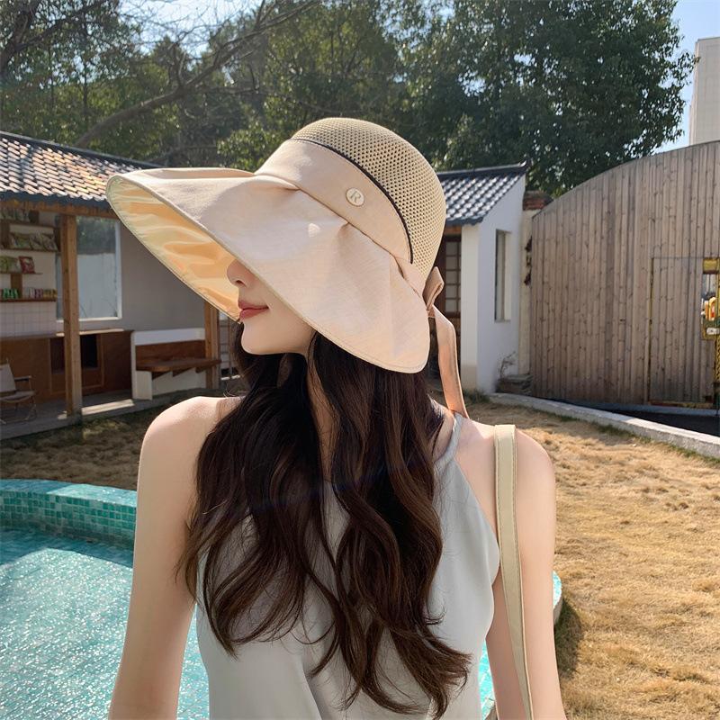 Удлиненные поля солнцезащитной шляпы для женщин, новая летняя виниловая шляпа с защитой от ультрафиолета, модная шляпа от солнца для улицы
