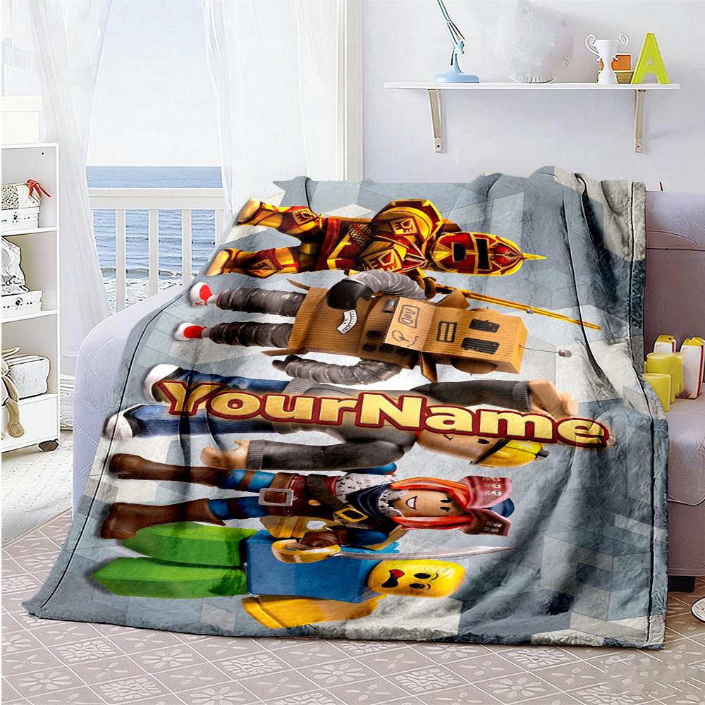 Roblox 496 Customize Your Name Blanket Lightweight Personalized Blanket Ultra-Soft for Office Chair Chair Seaside Bed Ideal for All Seasons