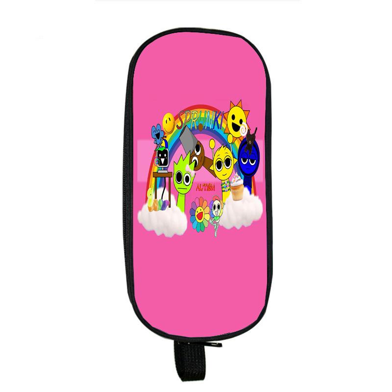 Пенал Sprunki Incredibox для студентов, двухслойный пенал для школьных принадлежностей с игрой в жанре ужасов, канцелярские принадлежности для детей, коробка для ручек