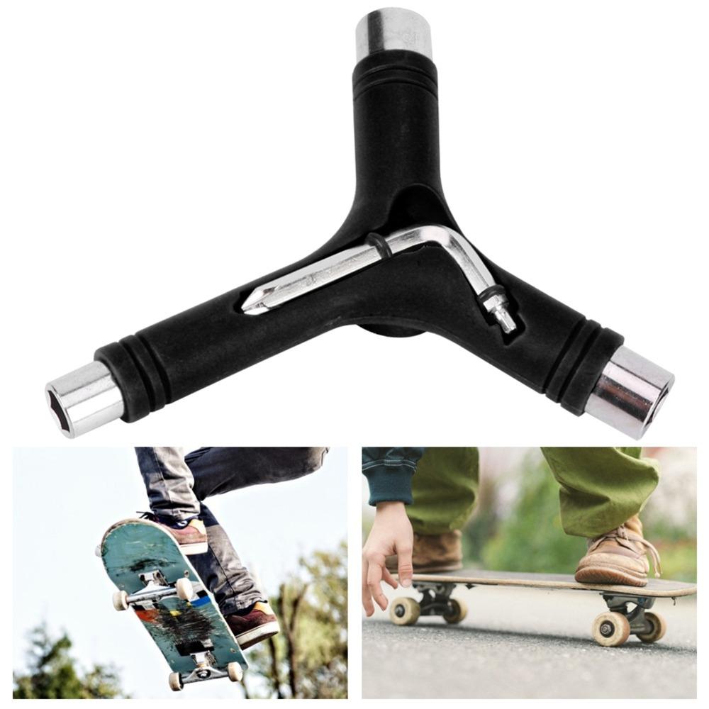 2PCS Y Type Skateboard Wrench Five Functions Longboard Wrench Durable Skate Wrench For Longboard