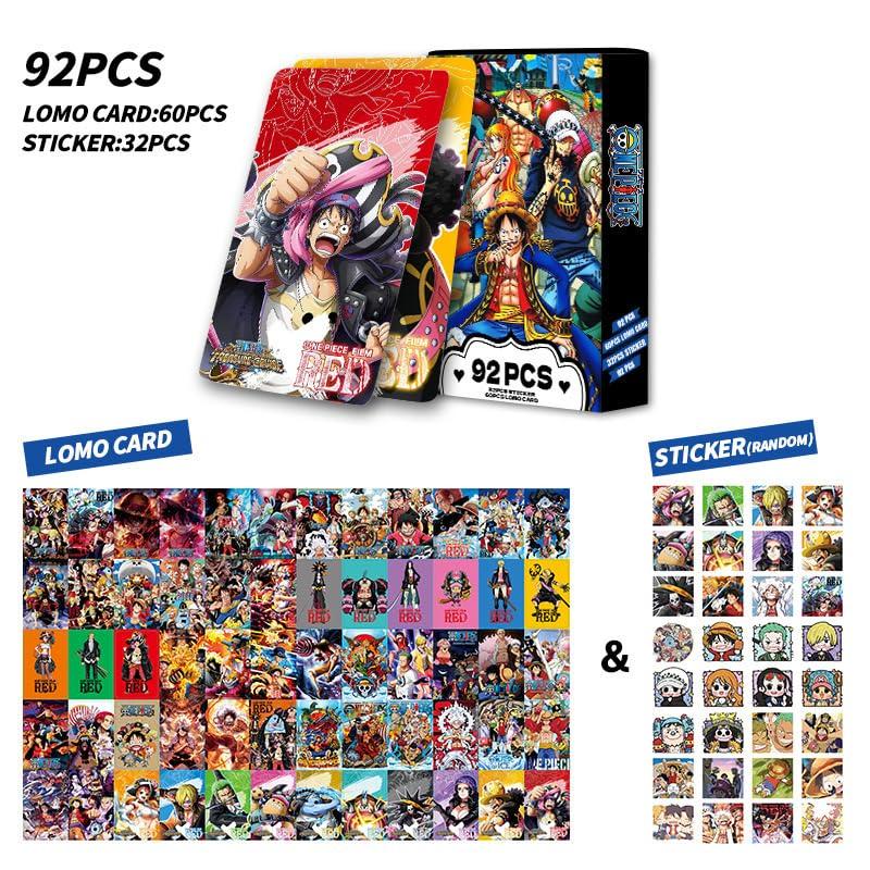 Набор наклеек LOMO-карт One Piece Король пиратов Коллекционные торговые карточки 32 шт. Коллекционные торговые карточки с персонажами Фото Неофициальный One Piece Пират 92 шт. (60 + Наклеек) -