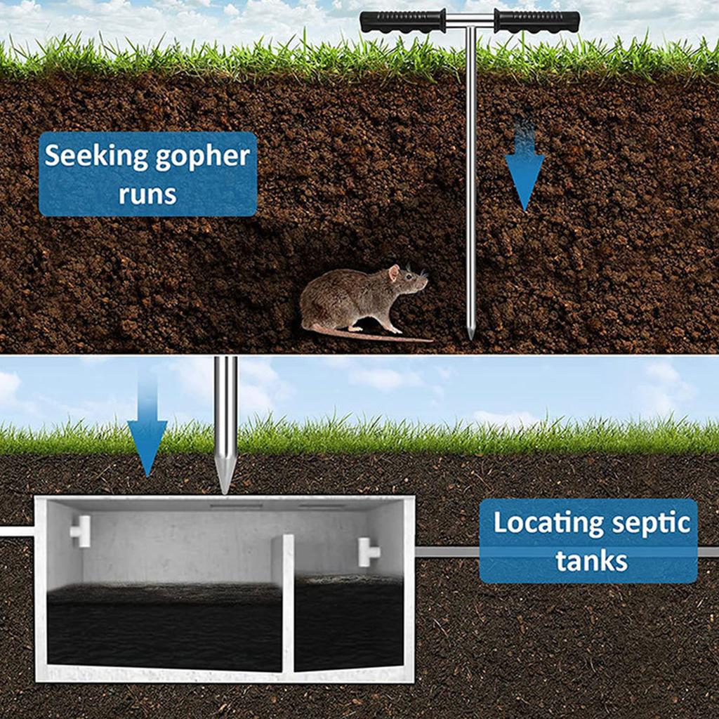Трубчатый зонд для почвы из нержавеющей стали с Т-образной ручкой, профессиональный универсальный набор для тестирования почвы для садовых септиков, ферм