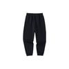 Lifestyle Series Solid Color Cuffed Fleece Knit Sports Pants Men Pants Basic-Black 152348310-3