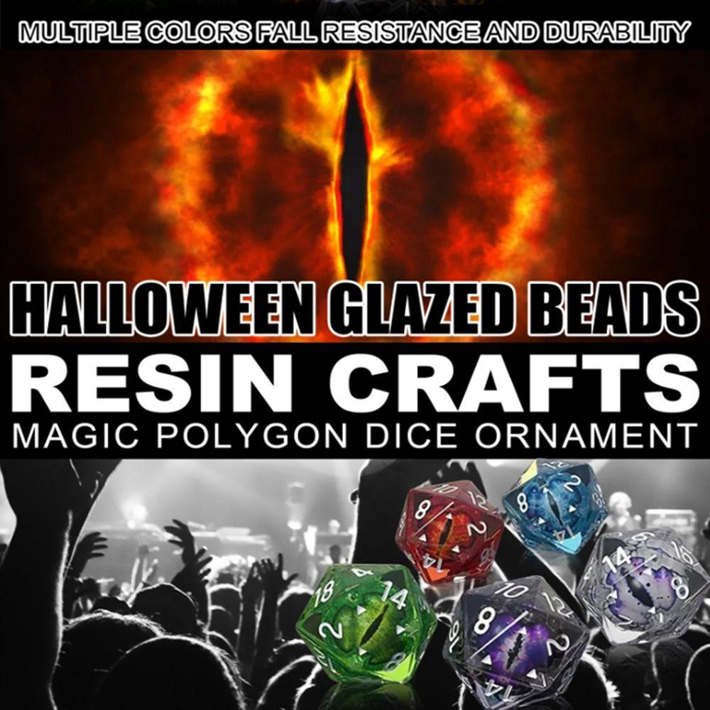 Многогранный кристалл драконий глаз игральные кости смоляные поделки домашний декор украшения игра таро игрушка для вечеринки настольные развлечения