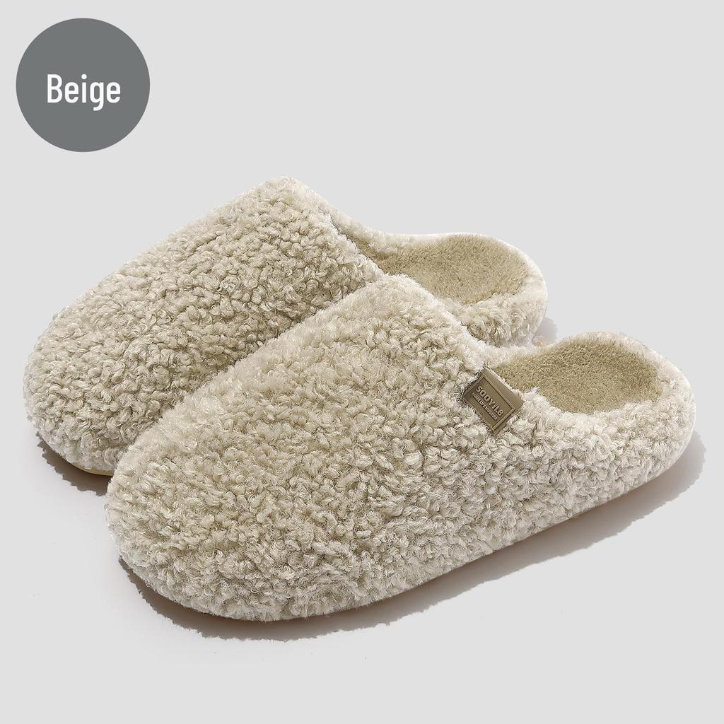Women's & Men's Non-slip Breathable Cotton Fur Slippers for Winter & Autumn