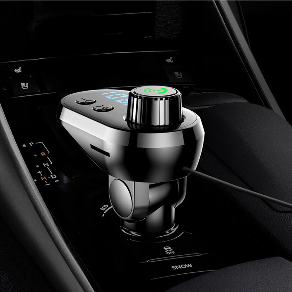 Автомобильный комплект громкой связи Bluetooth 5.0 FM-передатчик Автомобильный ЖК-дисплей MP3-плеер USB-зарядное устройство FM-модулятор Автомобильные аксессуары