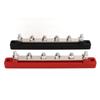 2Pcs DC12V‑48V 150A Power Distribution Block 6 Studs M6 Battery Bus Bar for Car RV Yacht Boat Black 
