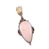 Подвеска из натурального розового опала из стерлингового серебра 925 пробы в двух тонах 1,75 дюйма O0D52