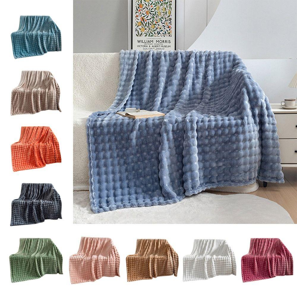 70x100cm Monolayer Flannel Blanket Simple Thickened Sofa Throw New Bed Cover