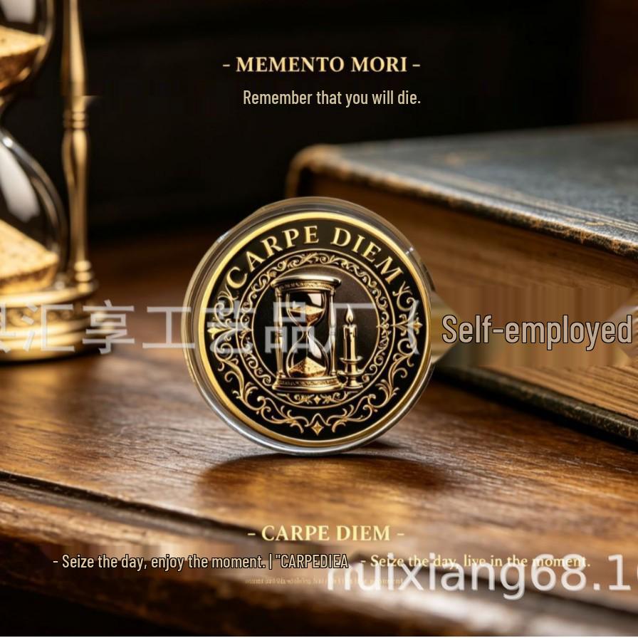 3D Жнец Золотой Memento Mori Двусторонняя Коллекционная Ретро Монета
