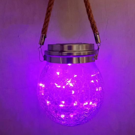Solar Crack Light with Lanyard Automatic On/Off Waterproof Easy Installation Decorative Lighting Outdoor Hanging Lamp
