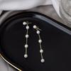 Корея Дондэмун длинные серьги с бахромой из жемчужной цепочки, темпераментные, два варианта ношения, серьги-пусеты с задней подвеской