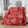 RIPRed Christmas Blanket Snowflake 3D Print Soft Cozy Flannel Blanket for Living Room Bedroom New Year Christmas Gift Home DecorR-I-P