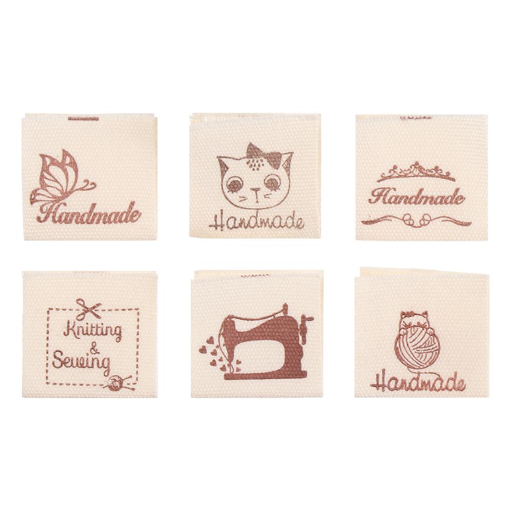 Вязание шерстяных шариков, швейные аксессуары, бирки для одежды, ручная работа с любовью, тканевые этикетки для одежды