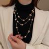 Ladies Necklace Sweater Top Necklace Multi Layers Faux Pearl Clothes Accessory Stainless Lightweight Lady Jewelry Sweater Chain Women Gift