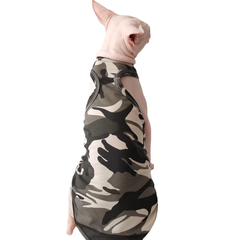 Сфинкс, голая кошка, Девон, одежда для домашних животных, камуфляжный хлопковый жилет Raca Racer, летний тонкий дышащий и освежающий