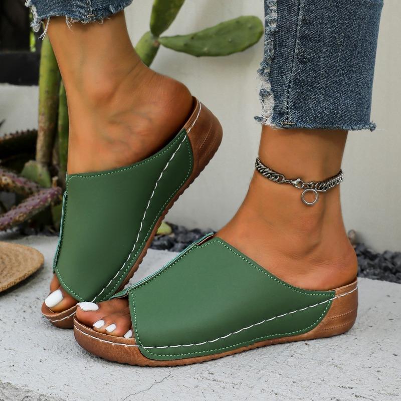 Fashion Plus Size 2025 Summer Open Toe Women’s Slippers Outdoor Casual Platform Wedges Sandals for Daily Comfortable Beach Slippers