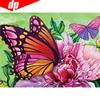 Diamond Painting Round Stones Flowers Diamond Embroidery Full Display Butterflies Pictures