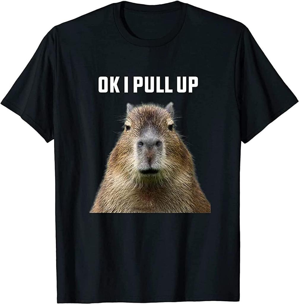 Ok I Pull Up Capybara T-Shirt Black