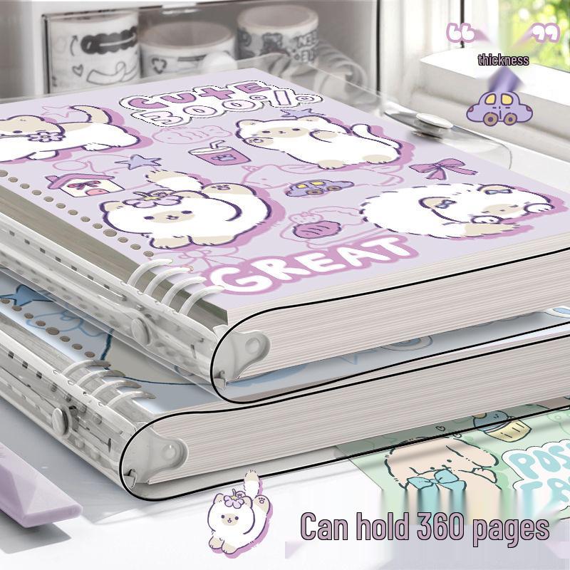Мягкий милый блокнот на кольцах из ПВХ-кожи, формат 16К, высокая прочность для студентов