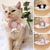 Dog Saliva Towel Pet Scarf Accessories Pearl Collar Puppy String Bib Lace Bowknot Dog Neckerchief