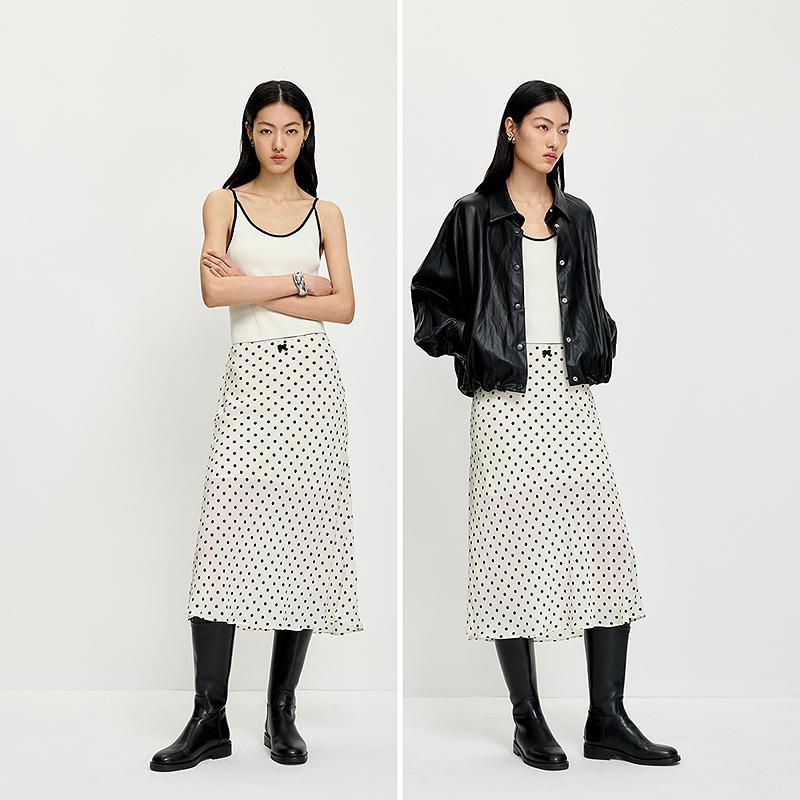 LILY Retro Polka Dot Fish Tail Skirt