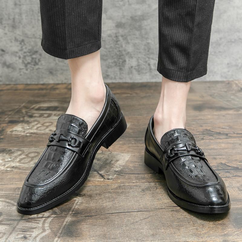 FashionNew Men Shoes Crocodile Pattern Leather Loafers Men Moccasins Shoes Slip-on Soft Flats Footwear Driving Shoes Walking Footwea