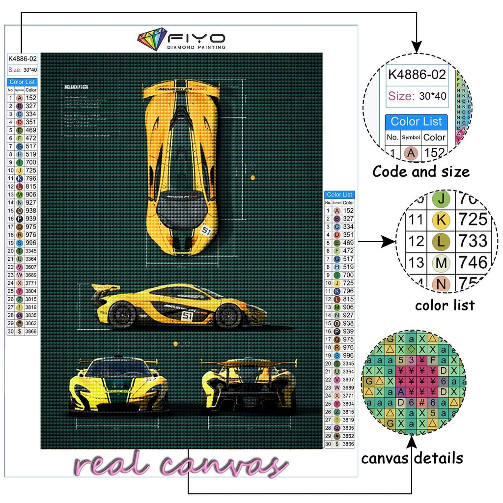 Алмазная живопись Гоночная векторная иллюстрация Алмазная мозаика Ремесло Алмазная вышивка Живопись