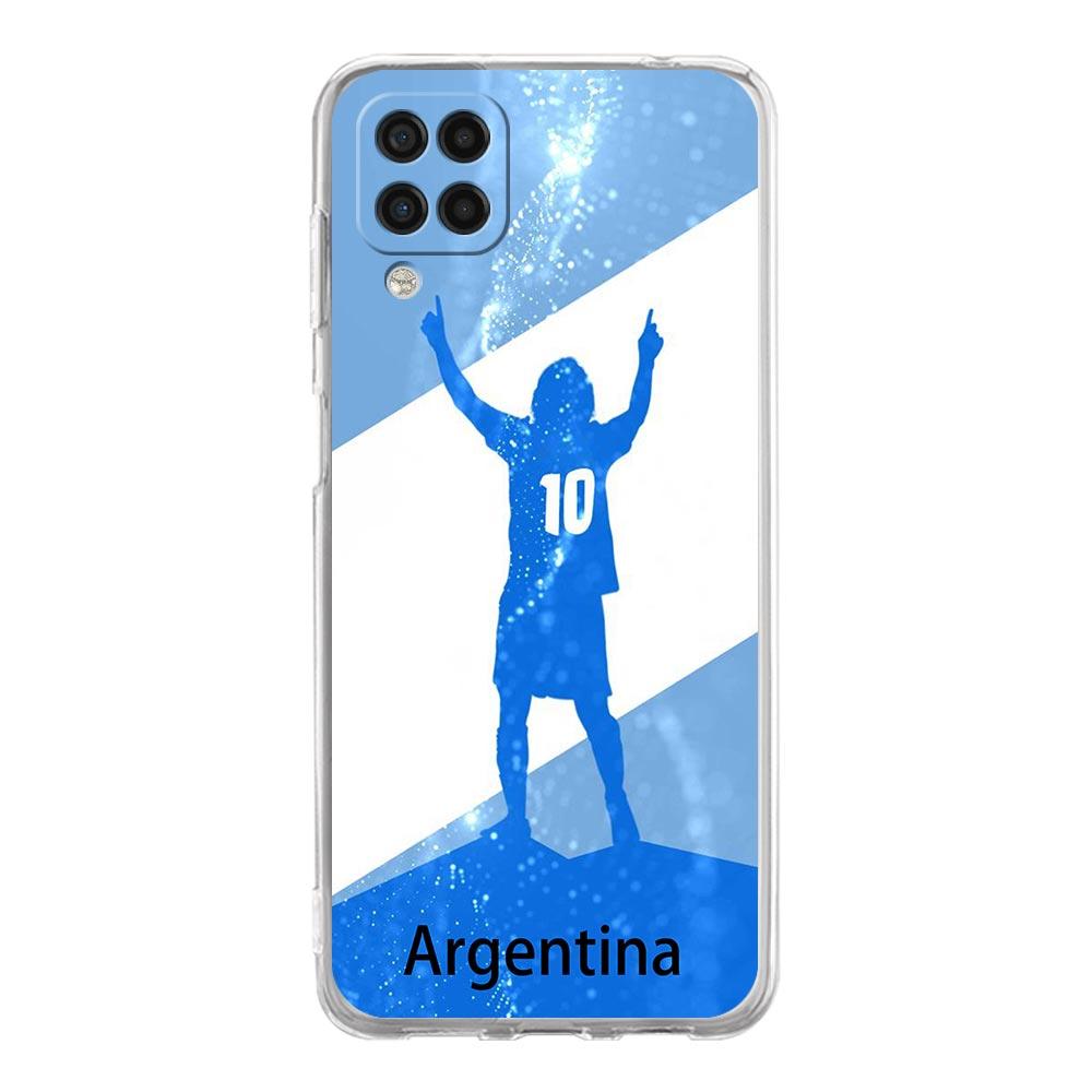 Чехол для телефона с флагом Аргентины Soccer 10 для Samsung Galaxy A51 A71 A21S A12 A11 A31 A41 A03S A13 A33 A73 A53 A52 A32 5G, прозрачный чехол