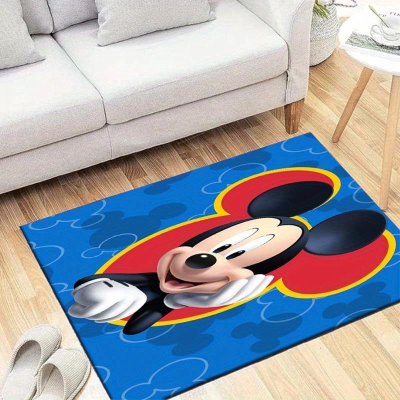 1pc Mickey Pattern Area Rug Soft Flannel Floor Mat for Living Room, Bedroom, Sofa Coffee Table Floor Mat, Machine Washable