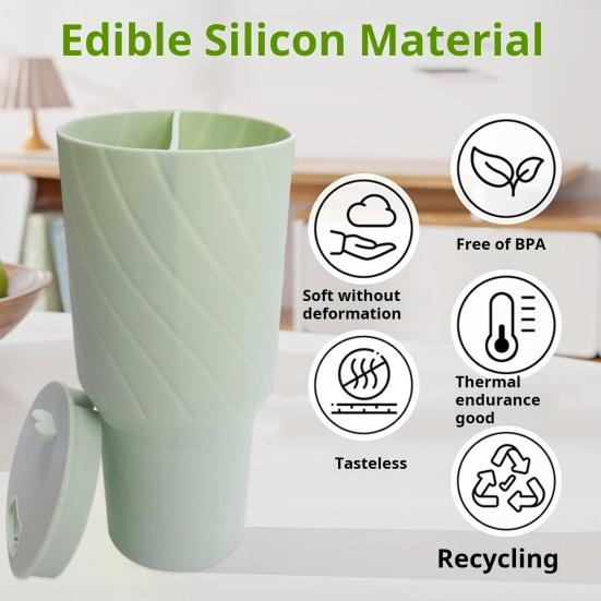 Silicone Cup Liner 2-in-1 Separator for 2 Drinks In 1 Cup Food Grade Silicone Cup Divider Compatible with 40 Oz Cups Reusable Drink Separator