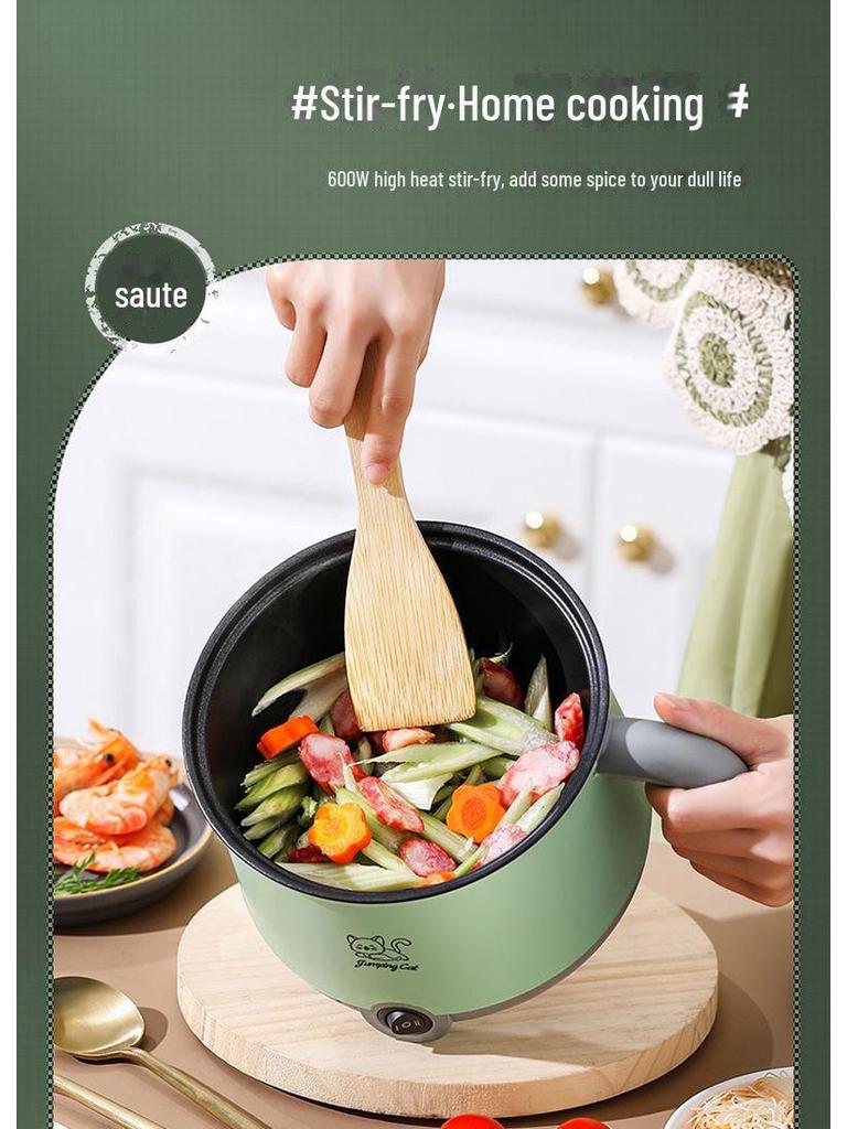 Компактная многофункциональная электрическая кастрюля для общежитий - антипригарная мини-плитка для студенческих обедов и лапши