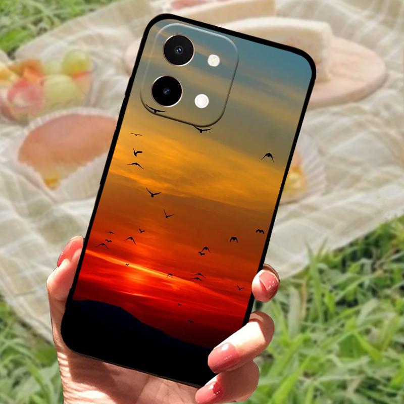 Чехол для Vivo Y28 4G Задняя крышка Противоударный корпус телефона Для VIVO Y28 Модный Fundas Нескользящий Мультяшный Мягкий силиконовый бампер для телефона