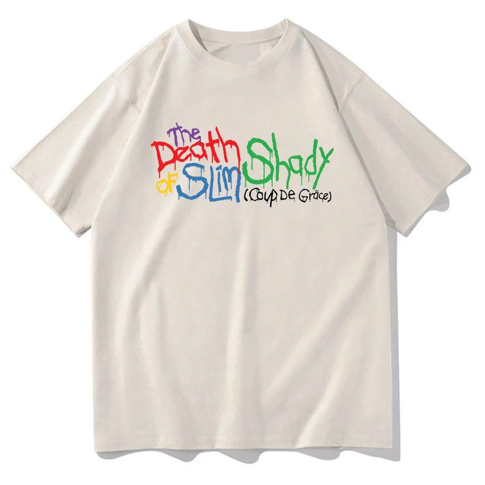 Eminem The Death of Slim Shady T Shirt Fashion Women Harajuku Hip Hop Retro T-Shirt Unisex High Quality Vintage Cotton Tees Tops