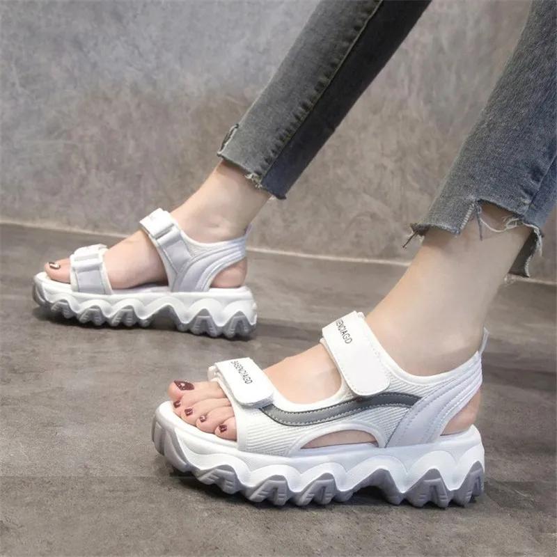 Модная женская обувь 2024 года, женские удобные сандалии на платформе, летняя обувь для женщин, повседневная мода, универсальные сандалии De Mujer
