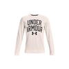 Under Armour Rival Letter Logo Print Training Crew Sweatshirt Men Sweatshirt White 1361561-112