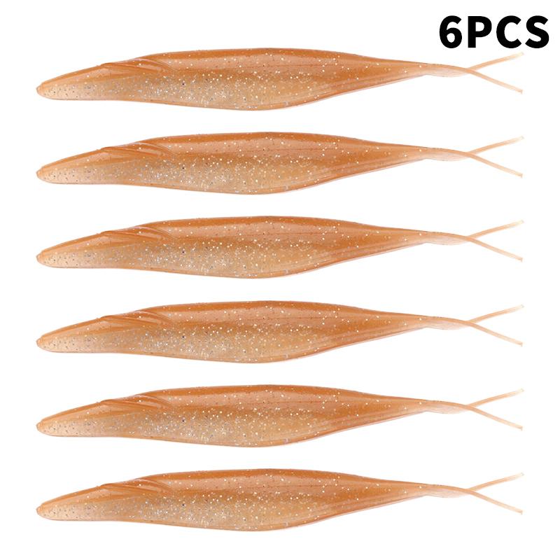 6Pcs 12.7Cm 9.6G Pvc Forked Tail Sinking Soft Lure Artificial Silicone Swimbait Fishing Lure Pike Perch Bass Pesca