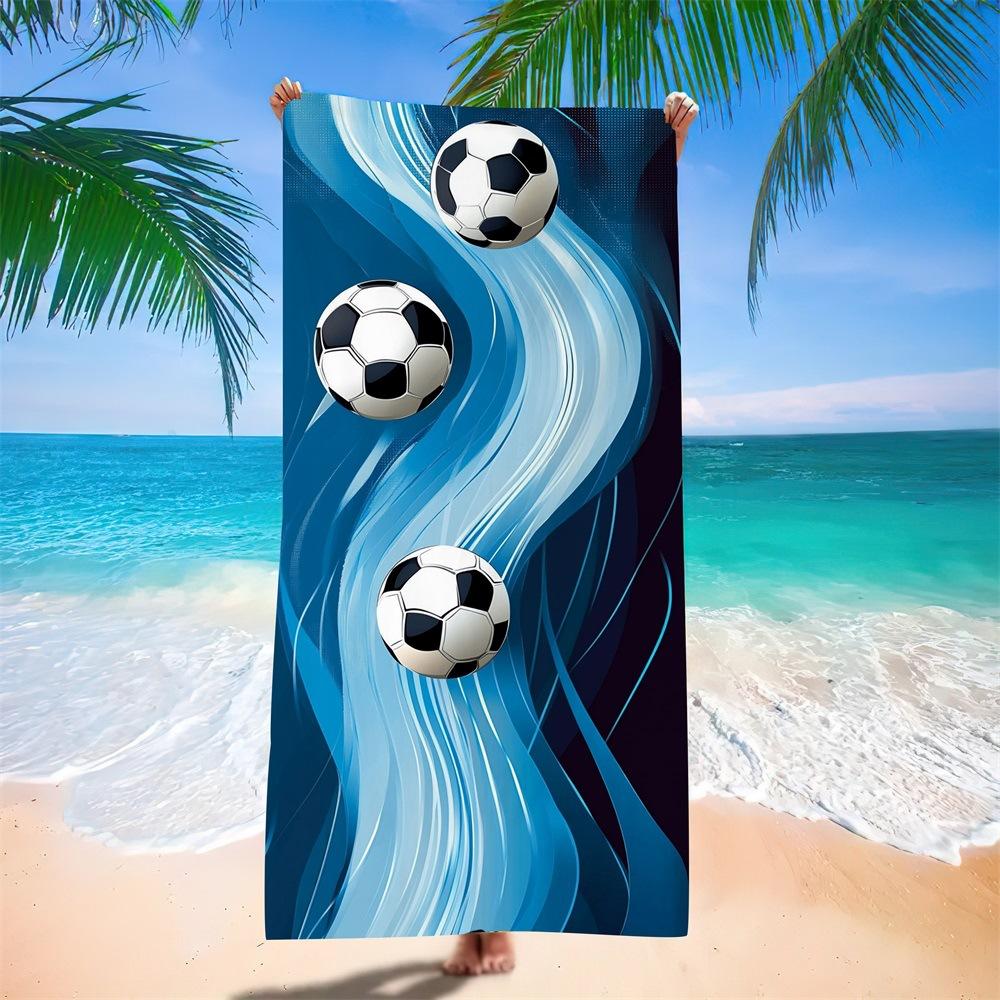 Water-Absorbing Portable Adult Football Beach Towel European, American And South American Bath Towel Digital Printing Factory