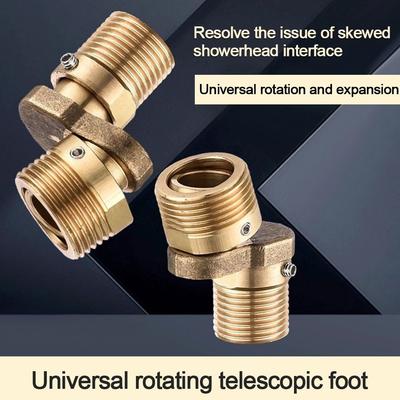 Медный угловой изогнутый носик Утолщенный адаптер для душевого смесителя с регулировкой угла Настенный эксцентриковый винт Угловые запасные части