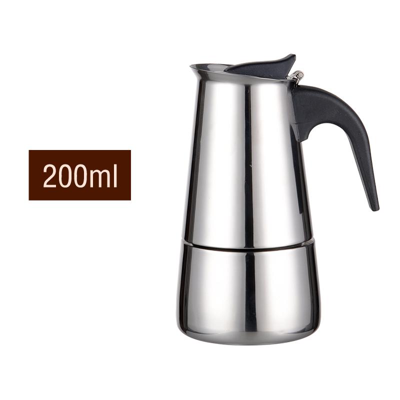 Stainless Steel Mocha Coffee Pot Kettle Stove Top Maker Classic Espresso Latte Cafe for Home Camping and Restaurant Bar Tools