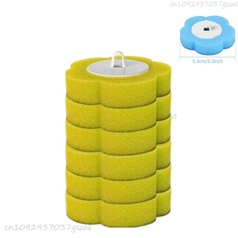 Wholesale Disposable Sponge Toilet Brush Bathroom Toilet Replacement Flower Shaped Dissolving Head Home Fresh Cleaning Supply