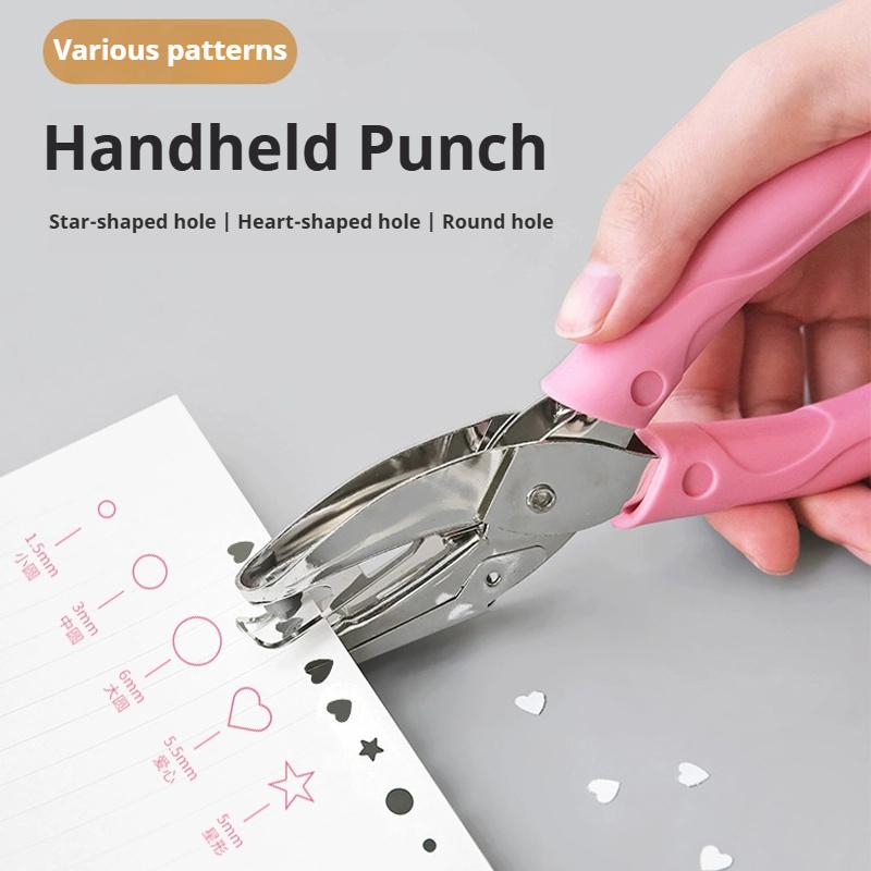Single Hole Puncher Capacity 1.5/3/5/5.5/6 mm Hole Puncher Hand Paper Cutter Paper for Scrapbooking Tool Office School Supplies