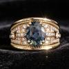 New women's ring European and American style ring with a blue topaz stone set in an alloy band ins Ornament