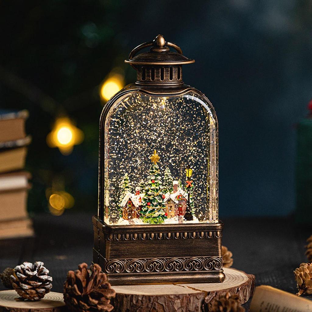 Christmas Lantern Desktop Decoration Glitter Pathway Street Lamp Hanging Water for
