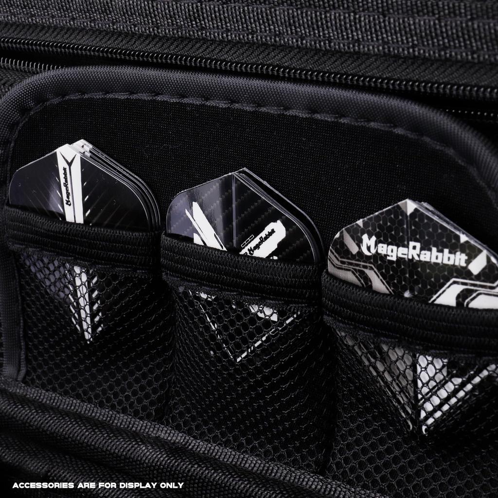 MageRabbit Dart Case, Holds 6 Darts, Includes Storage for Tips, Shafts, and Flights (Black)