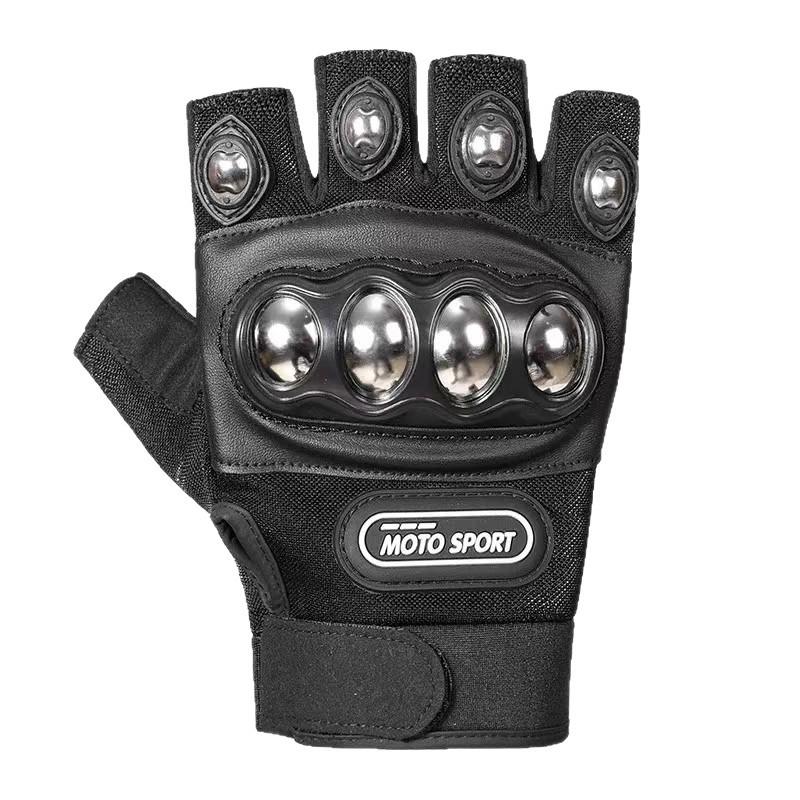 Мужские мотоциклетные перчатки с полупальцами и защитой от падений - износостойкая микрофибра для бокса, фитнеса и езды по бездорожью
