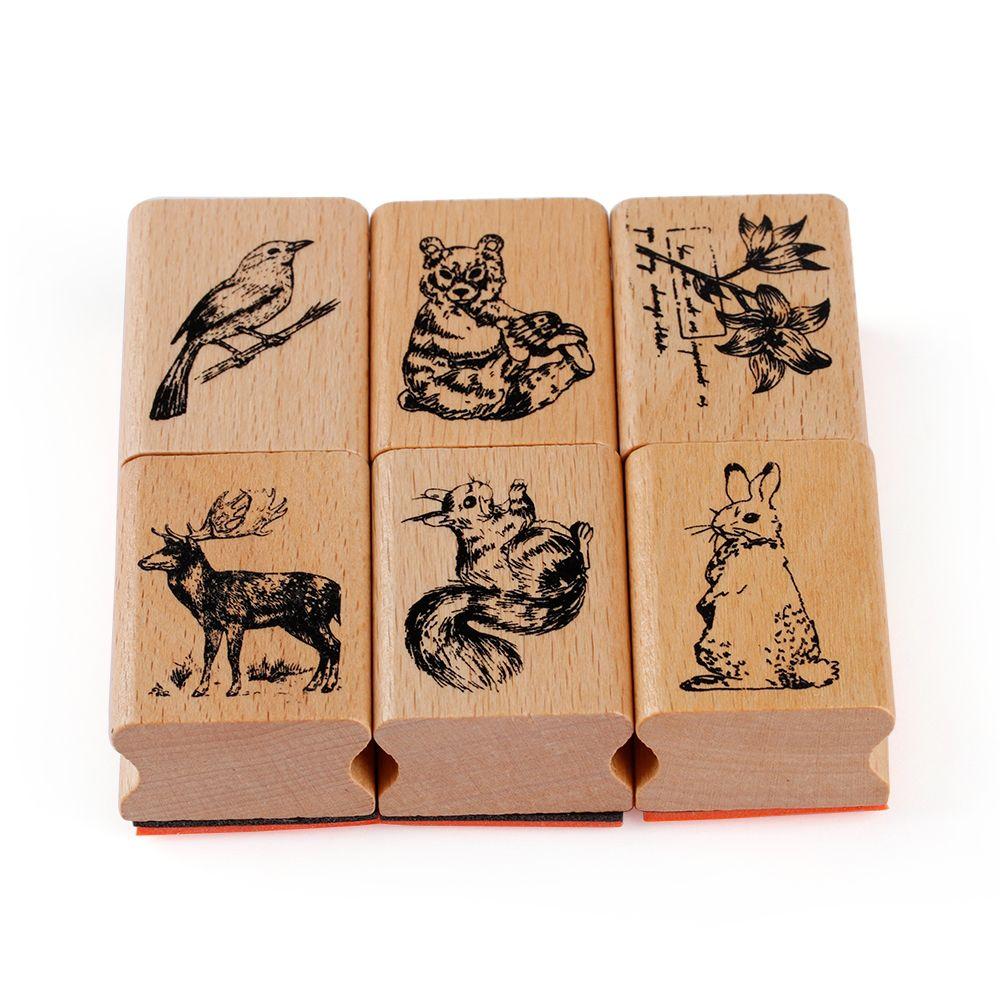 New Stamping For Letters Diary Wooden Rubber Stamps Animal Stamps DIY Craft Scrapbooking